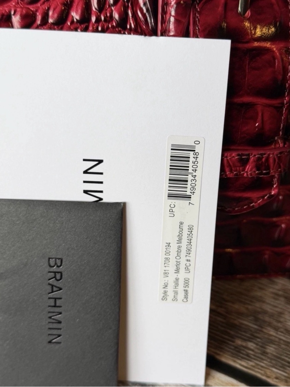 WRAPPED STRAPS Brahmin Small Hallie Merlot Ombre Melbourne NWT Red leather bag - Picture 14 of 14